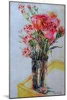 Pink Roses with Cottage Pinks-Joan Thewsey-Mounted Giclee Print