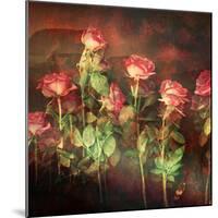 Pink Roses with Textures and Floral Ornaments-Alaya Gadeh-Mounted Photographic Print