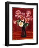 Pink Roses-William James Glackens-Framed Giclee Print