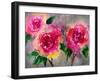 Pink Roses-Victoria Brown-Framed Art Print