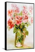 Pink Roses-Joan Thewsey-Framed Stretched Canvas