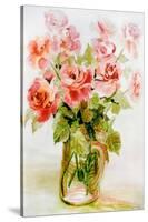 Pink Roses-Joan Thewsey-Stretched Canvas