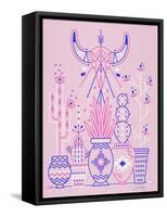 Pink Santa Fe Garden-Cat Coquillette-Framed Stretched Canvas