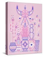 Pink Santa Fe Garden-Cat Coquillette-Stretched Canvas