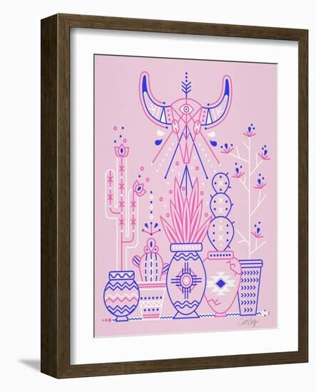 Pink Santa Fe Garden-Cat Coquillette-Framed Art Print