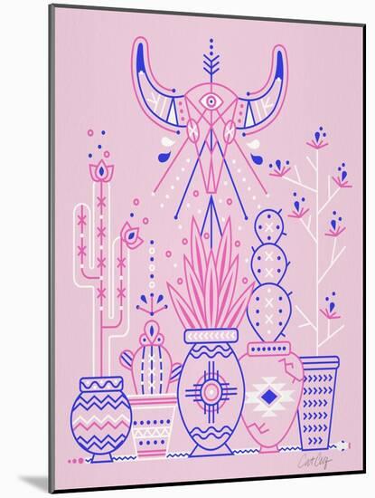 Pink Santa Fe Garden-Cat Coquillette-Mounted Art Print