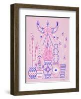 Pink Santa Fe Garden-Cat Coquillette-Framed Art Print