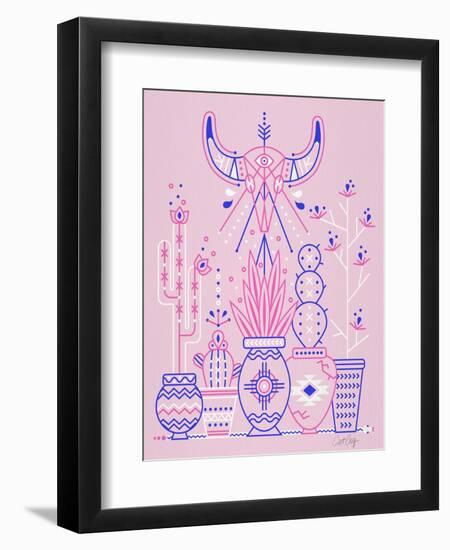 Pink Santa Fe Garden-Cat Coquillette-Framed Art Print