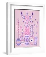 Pink Santa Fe Garden-Cat Coquillette-Framed Art Print