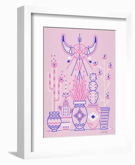 Pink Santa Fe Garden-Cat Coquillette-Framed Art Print