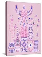 Pink Santa Fe Garden-Cat Coquillette-Stretched Canvas