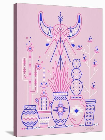 Pink Santa Fe Garden-Cat Coquillette-Stretched Canvas