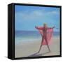 Pink Sari on the Beach-Lincoln Seligman-Framed Stretched Canvas