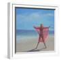 Pink Sari on the Beach-Lincoln Seligman-Framed Giclee Print