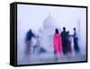 Pink Sari, Taj Mahal, India-Walter Bibikow-Framed Stretched Canvas