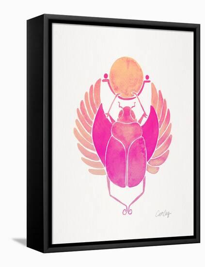 Pink Scarab-Cat Coquillette-Framed Stretched Canvas