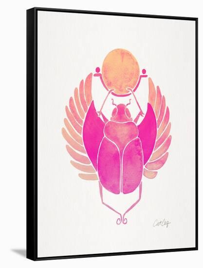 Pink Scarab-Cat Coquillette-Framed Stretched Canvas