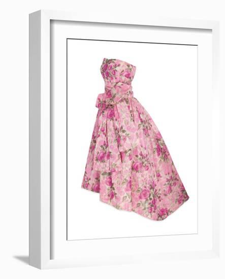 Pink Silk Taffeta Chine Gown, Yves Saint Laurent for Christian Dior, 1956-null-Framed Photographic Print