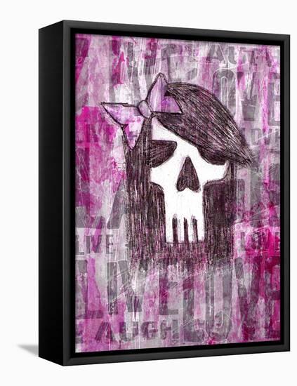 Pink Skull Princess-Roseanne Jones-Framed Stretched Canvas