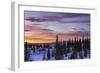 Pink sky at sunrise Norway Europe-ClickAlps-Framed Photographic Print