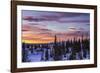 Pink sky at sunrise Norway Europe-ClickAlps-Framed Premium Photographic Print