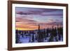 Pink sky at sunrise Norway Europe-ClickAlps-Framed Photographic Print