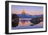 Pink Sky at Sunrise on the Matterhorn Reflected in Stellisee-Roberto Moiola-Framed Photographic Print