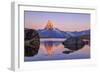 Pink Sky at Sunrise on the Matterhorn Reflected in Stellisee-Roberto Moiola-Framed Photographic Print