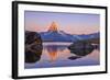 Pink Sky at Sunrise on the Matterhorn Reflected in Stellisee-Roberto Moiola-Framed Photographic Print