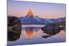 Pink Sky at Sunrise on the Matterhorn Reflected in Stellisee-Roberto Moiola-Mounted Photographic Print