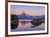 Pink Sky at Sunrise on the Matterhorn Reflected in Stellisee-Roberto Moiola-Framed Photographic Print