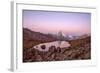 Pink Sky at Sunrise on the Matterhorn Reflected in Stellisee-Roberto Moiola-Framed Photographic Print