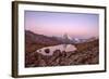 Pink Sky at Sunrise on the Matterhorn Reflected in Stellisee-Roberto Moiola-Framed Photographic Print