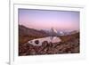 Pink Sky at Sunrise on the Matterhorn Reflected in Stellisee-Roberto Moiola-Framed Photographic Print