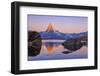 Pink Sky at Sunrise on the Matterhorn Reflected in Stellisee-Roberto Moiola-Framed Photographic Print