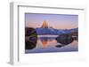 Pink Sky at Sunrise on the Matterhorn Reflected in Stellisee-Roberto Moiola-Framed Photographic Print