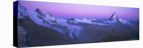 Pink Sky Before Sunrise Over the Lower Theodul Glacier and the Matterhorn Mountain, Swiss Alps-Ruth Tomlinson-Stretched Canvas