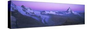 Pink Sky Before Sunrise Over the Lower Theodul Glacier and the Matterhorn Mountain, Swiss Alps-Ruth Tomlinson-Stretched Canvas