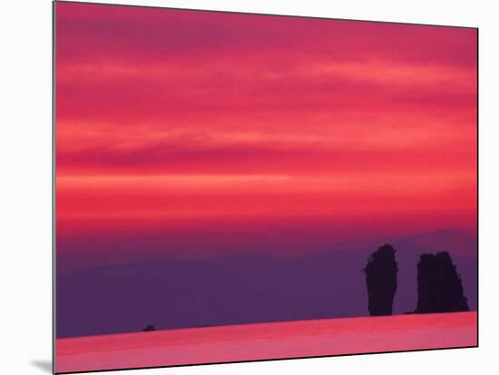 Pink Sky Reflected in Sea With Karst Islands, Phang Nga Bay, Thailand-Merrill Images-Mounted Photographic Print