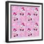 Pink Snowman Pattern-Sheena Pike Art And Illustration-Framed Giclee Print