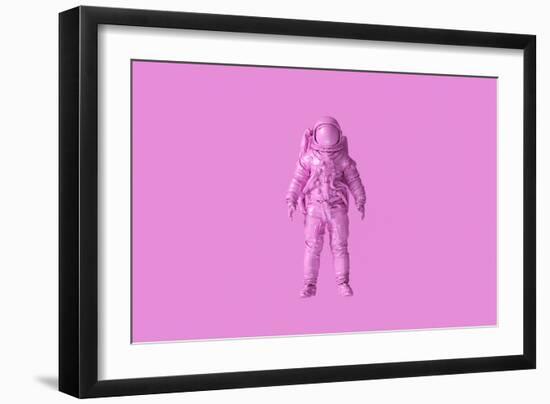 Pink Spaceman Astronaut Cosmonaut-Paul Campbell-Framed Art Print