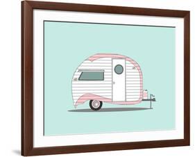 Pink Stripe Teardrop-Annie Bailey Art-Framed Art Print