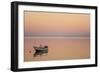 Pink Sunrise with Small Boat in the Ocean, Ifaty, Tulear, Madagascar-Anthony Asael-Framed Photographic Print