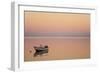 Pink Sunrise with Small Boat in the Ocean, Ifaty, Tulear, Madagascar-Anthony Asael-Framed Photographic Print