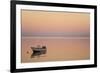 Pink Sunrise with Small Boat in the Ocean, Ifaty, Tulear, Madagascar-Anthony Asael-Framed Photographic Print