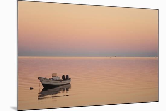 Pink Sunrise with Small Boat in the Ocean, Ifaty, Tulear, Madagascar-Anthony Asael-Mounted Photographic Print