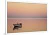 Pink Sunrise with Small Boat in the Ocean, Ifaty, Tulear, Madagascar-Anthony Asael-Framed Photographic Print