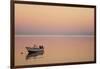 Pink Sunrise with Small Boat in the Ocean, Ifaty, Tulear, Madagascar-Anthony Asael-Framed Photographic Print