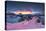 Pink sunset on the snowcapped Gran Cir, Odle, Sassolungo and Sella Group mountains-Roberto Moiola-Stretched Canvas