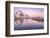 Pink Sunset over the Typical Red Houses Reflected in the Sea. Svollvaer, Lofoten Islands, Norway-ClickAlps-Framed Photographic Print